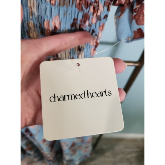 Charmed Hearts Dress Size Large Floral Smocked Dress NWT - Picture 3 of 5